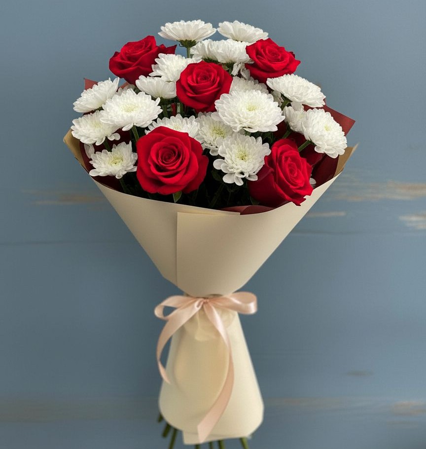 Букет цветов из: Розы и Хризантемы в Судже