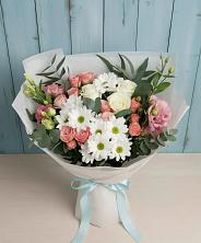 Букет цветов из:  Розы, Лизиантусы и Хризантемы в Судже