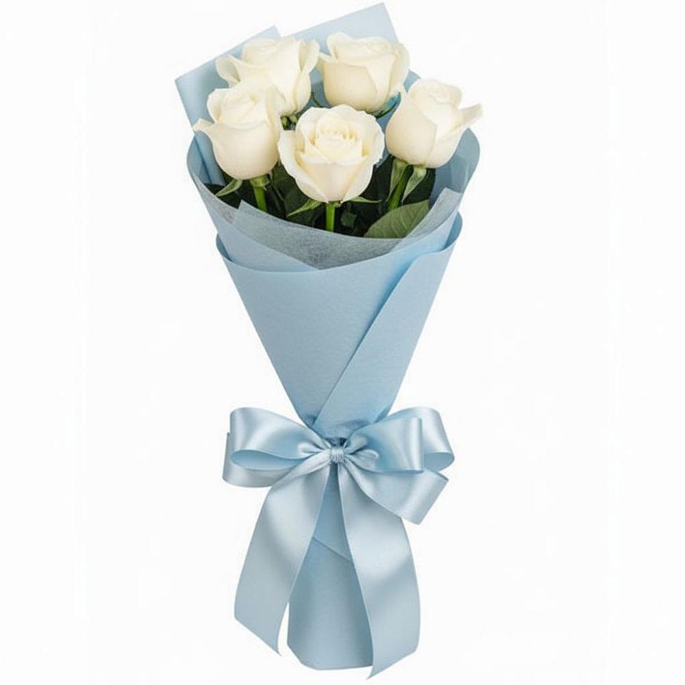 Букет 5 Белых роз Проуд в Судже