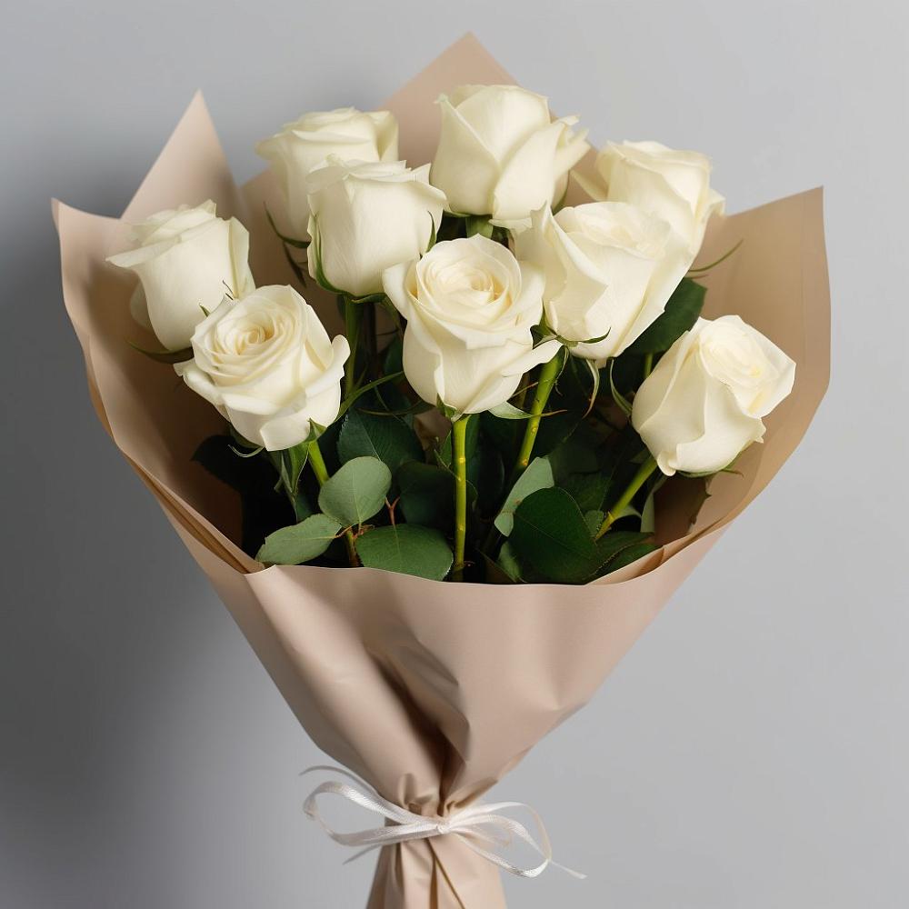 Букет 9 Белых роз Эдлесс Лав в Судже