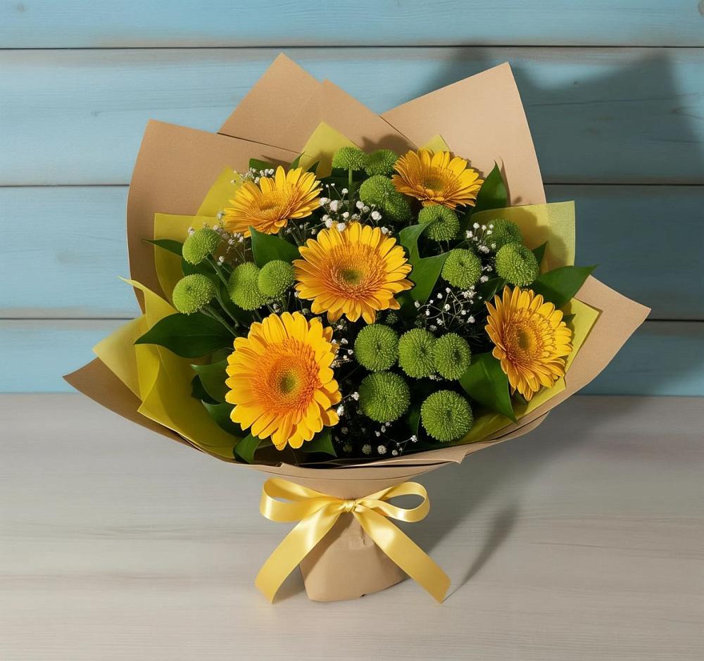 Букет цветов из: Герберы и Хризантемы в Судже