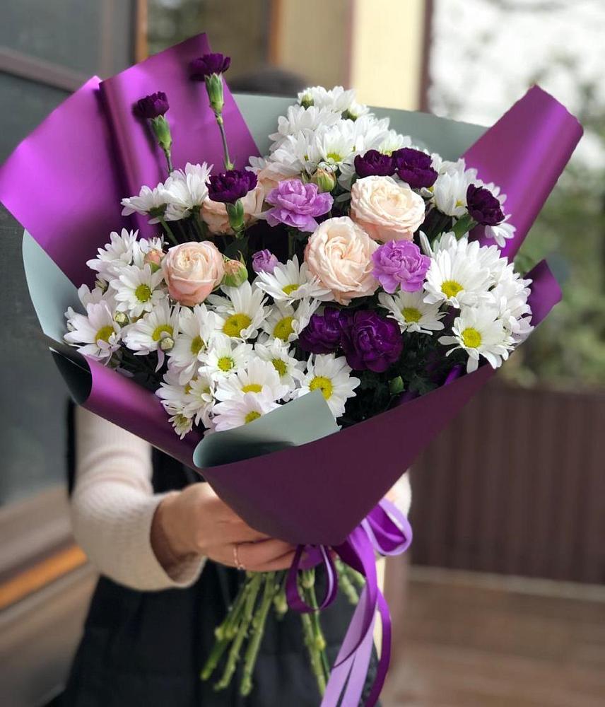 Букет цветов из: Хризантемы, Гвоздики и Розы в Судже