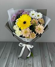 Букет цветов из:  Розы, Герберы и Хризантемы #REPLACE_PRED# Судже