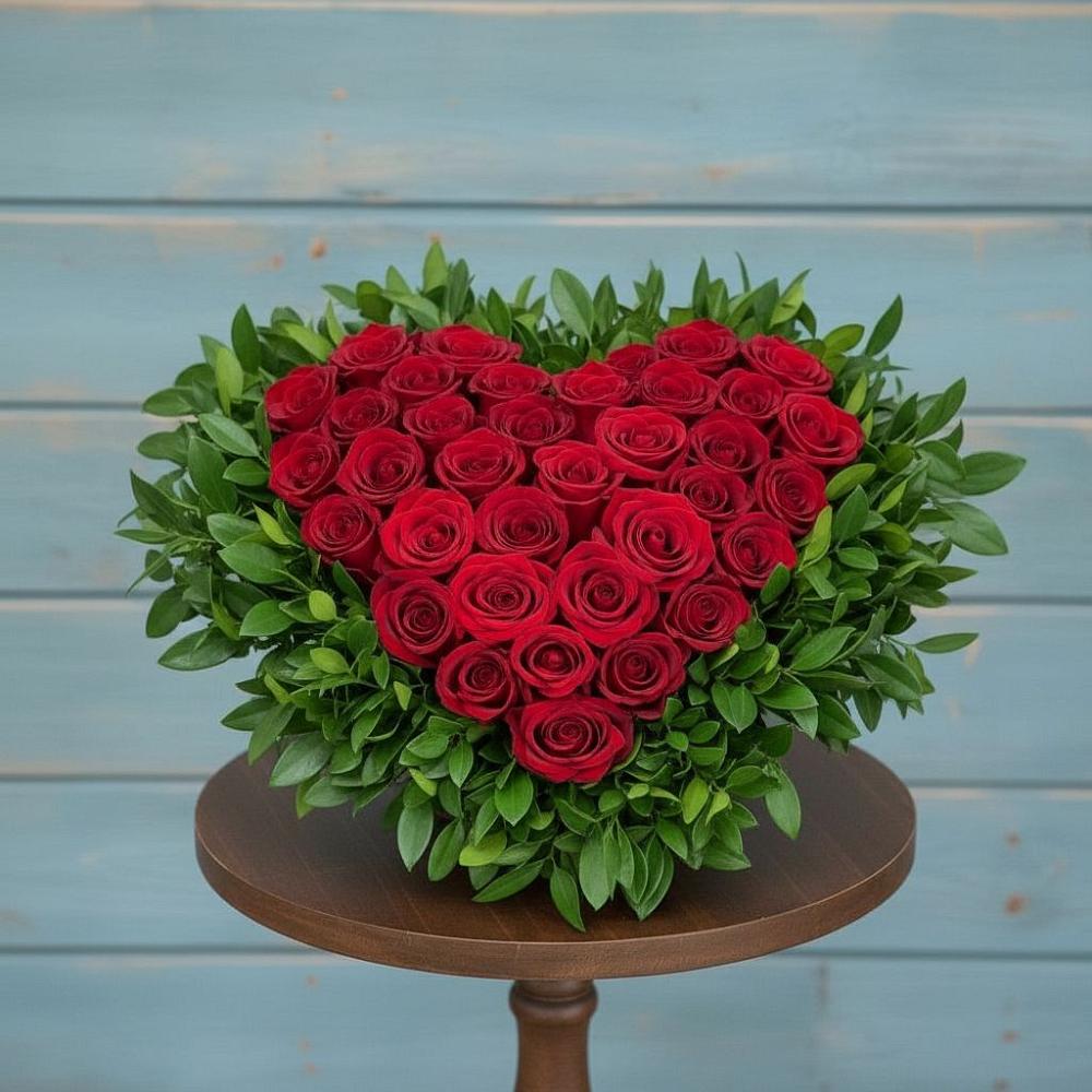 Цветочная композиция из Розы в виде сердца в Судже