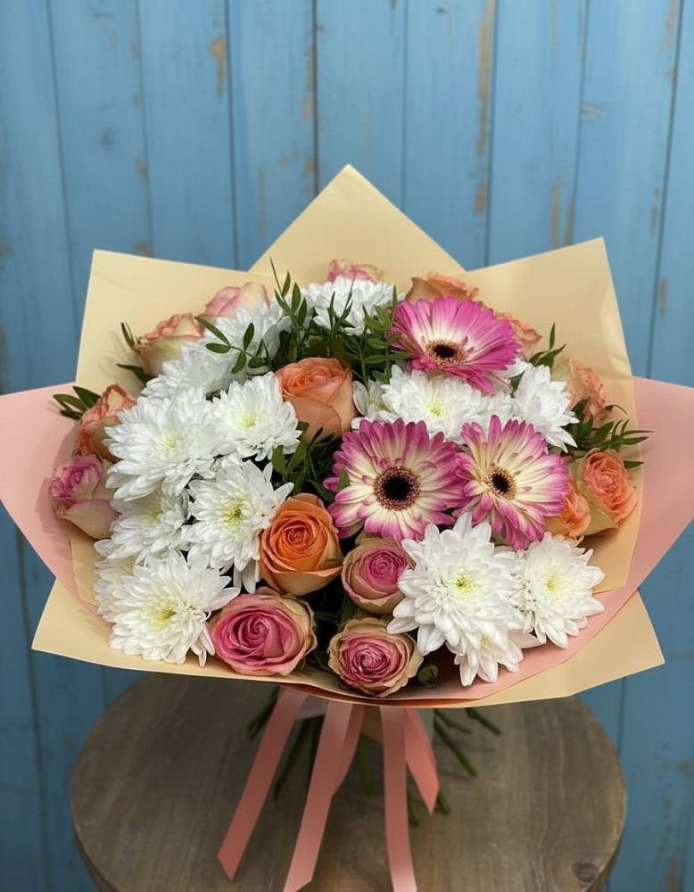 Букет цветов из: Розы, Герберы и Хризантемы в Судже