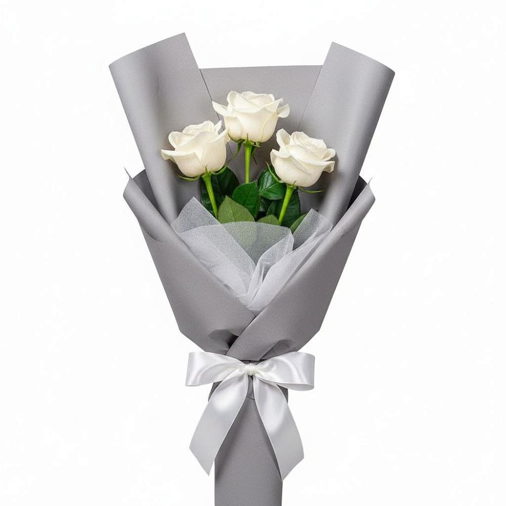 Букет 3 белые розы в Судже