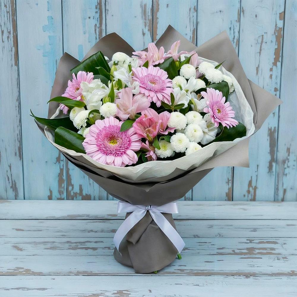 Букет цветов из: Герберы, Альстромерии и Хризантемы в Судже