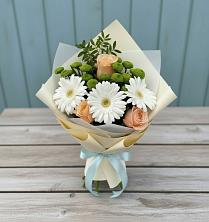 Букет цветов из:  Герберы, Розы и Хризантемы в Судже